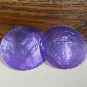 0-Hole 8cm Capiz Shells (10) - Pastel Purple