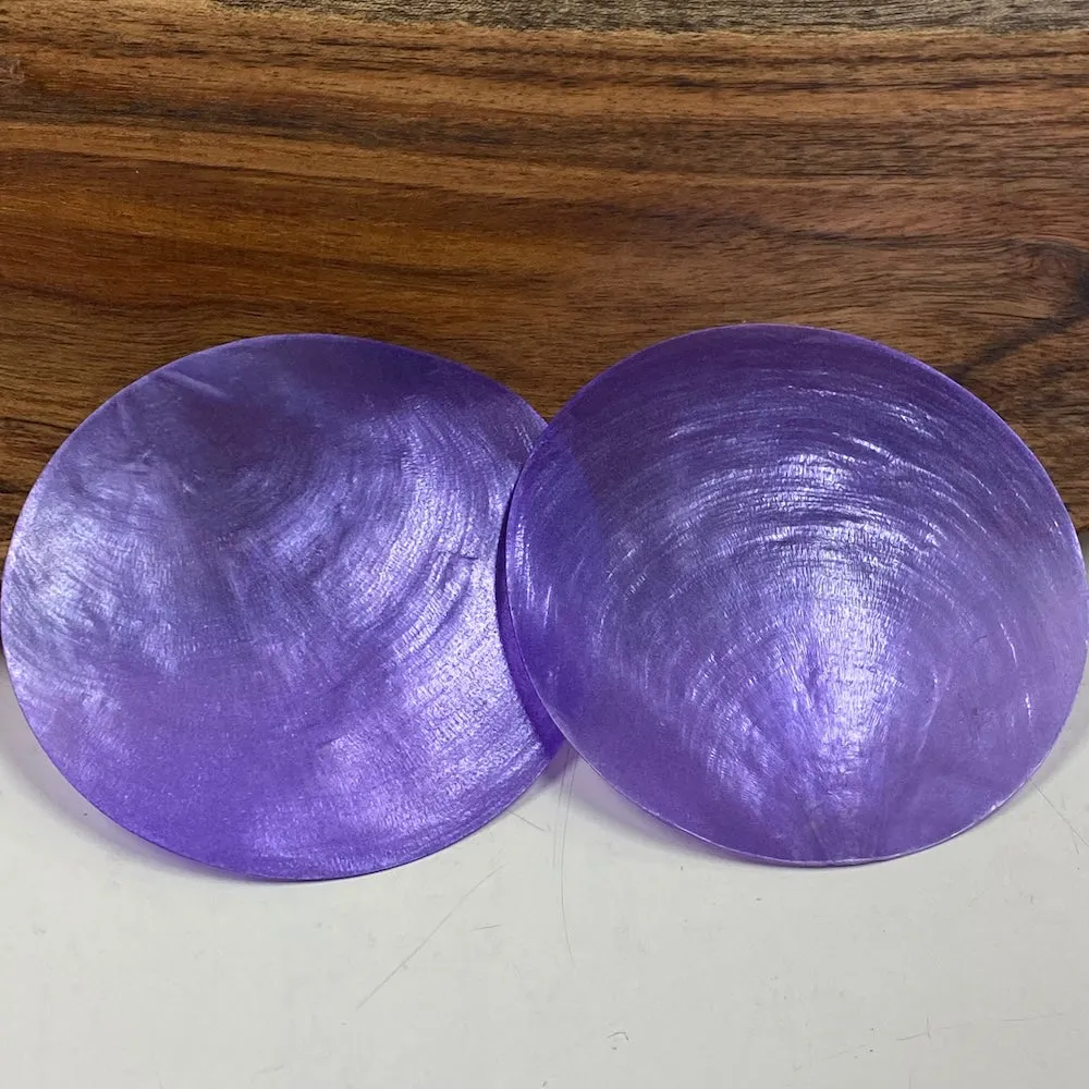 0-Hole 8cm Capiz Shells (10) - Pastel Purple