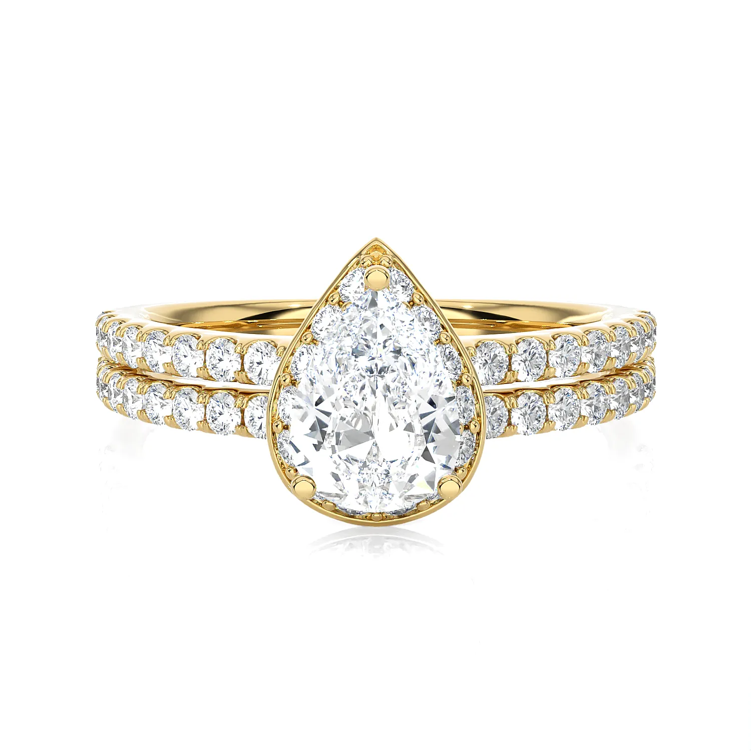 1 3/4 ctw Pear-Shaped Lab Grown Diamond Halo Engagement Ring