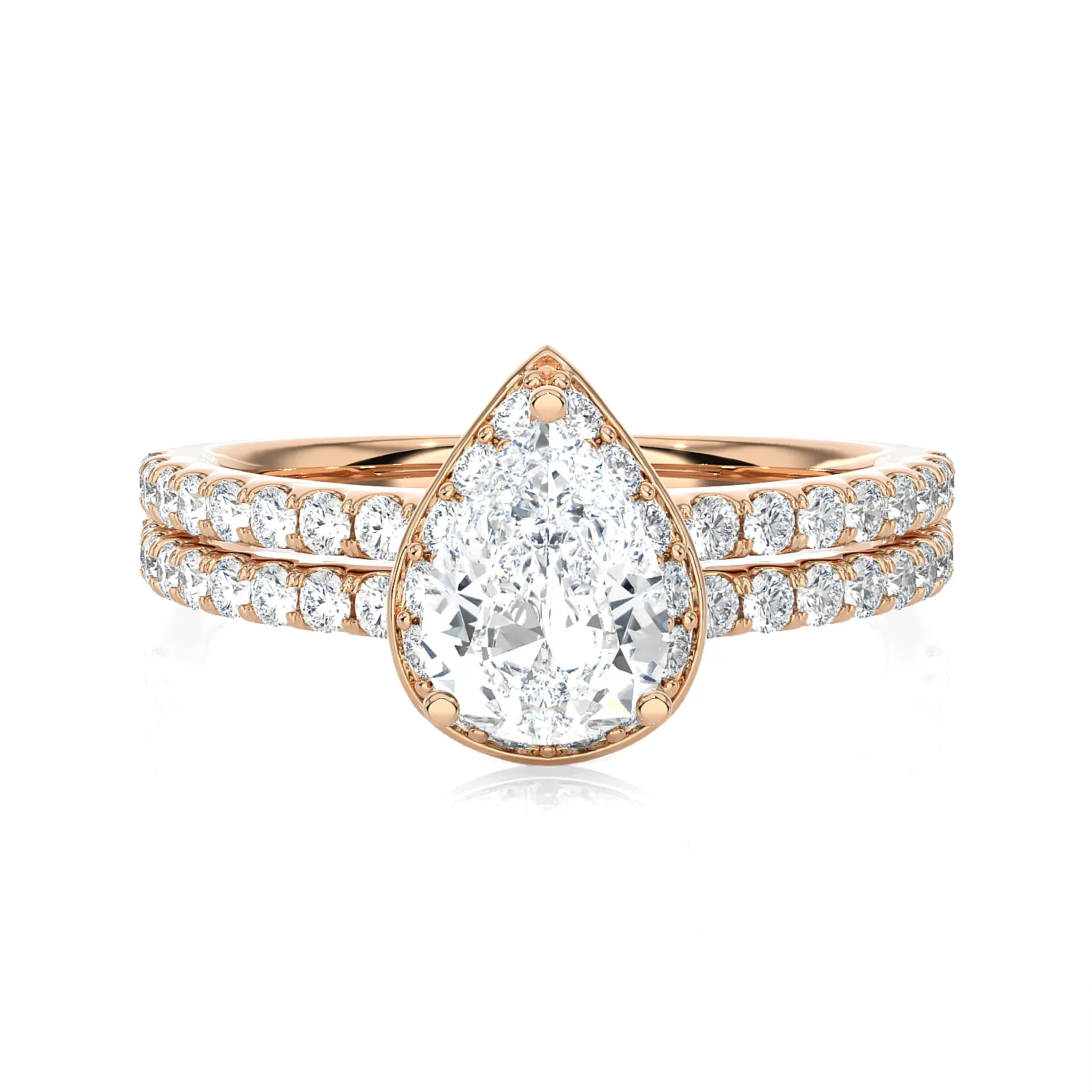 1 3/4 ctw Pear-Shaped Lab Grown Diamond Halo Engagement Ring