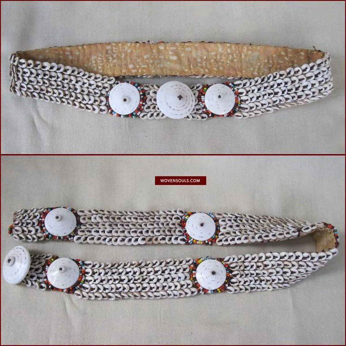 1098 SOLD Antique Maloh Belt Sash with Cowries &  Beads