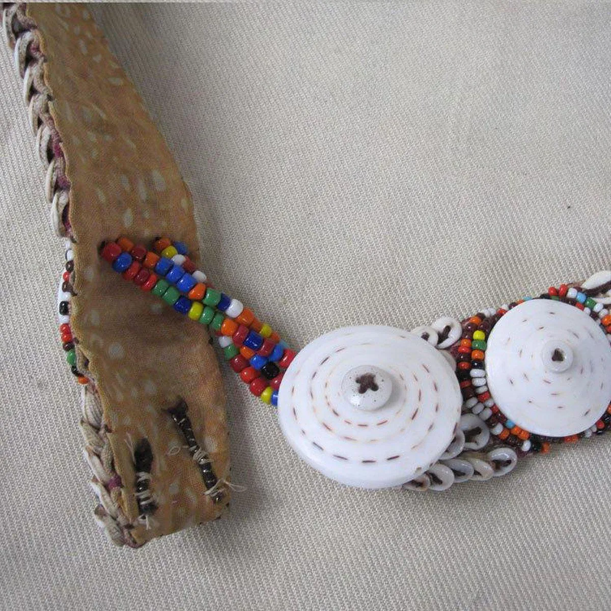 1098 SOLD Antique Maloh Belt Sash with Cowries &  Beads