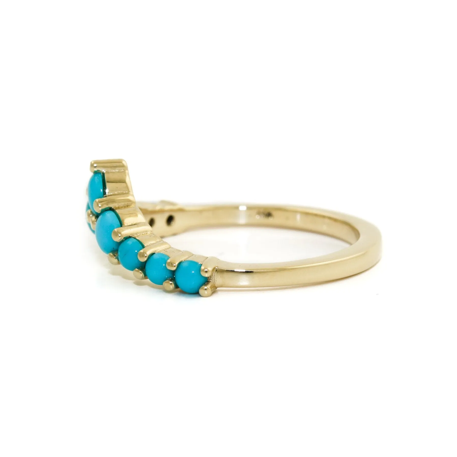 14K Gold Sleeping Beauty Turquoise Tiara Band