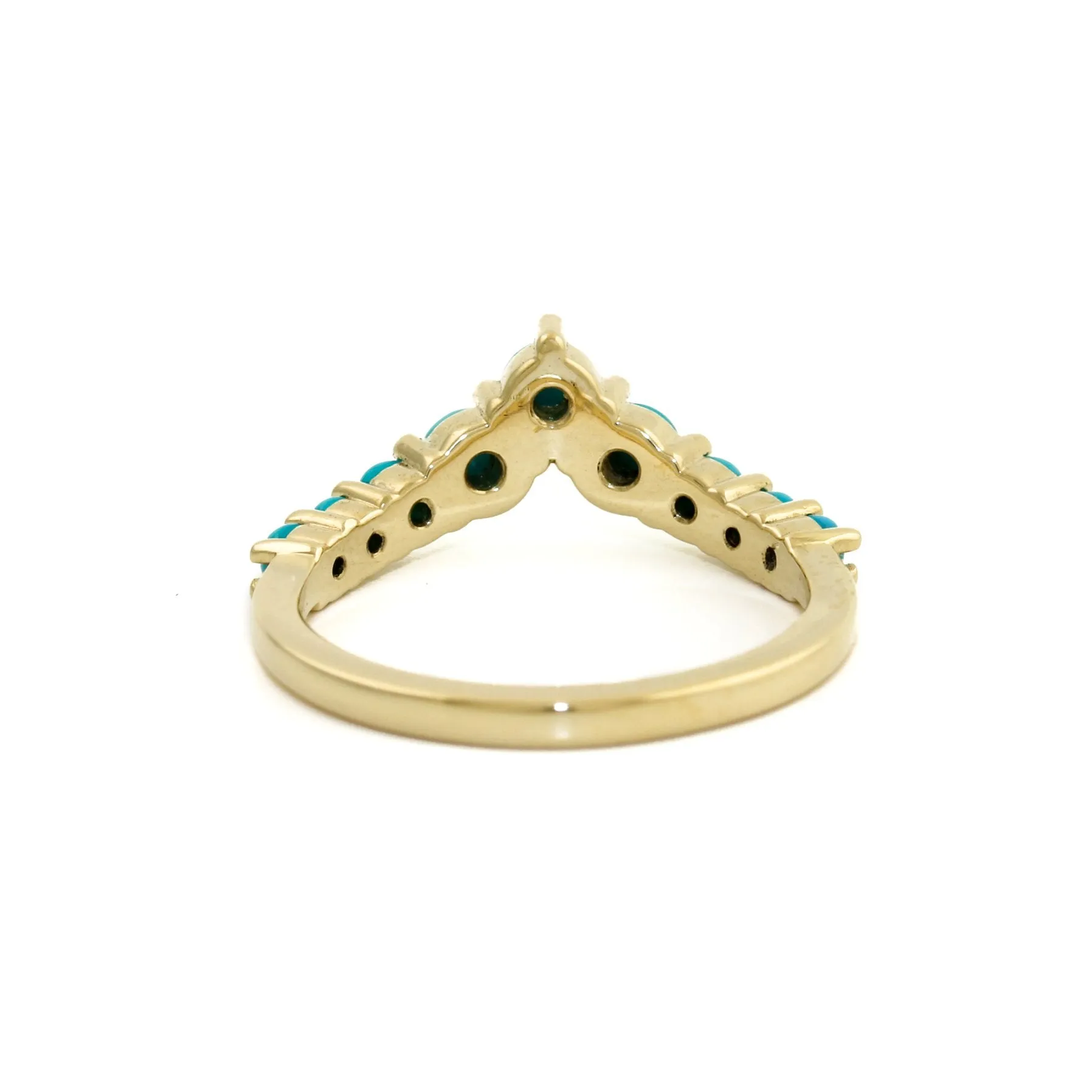 14K Gold Sleeping Beauty Turquoise Tiara Band