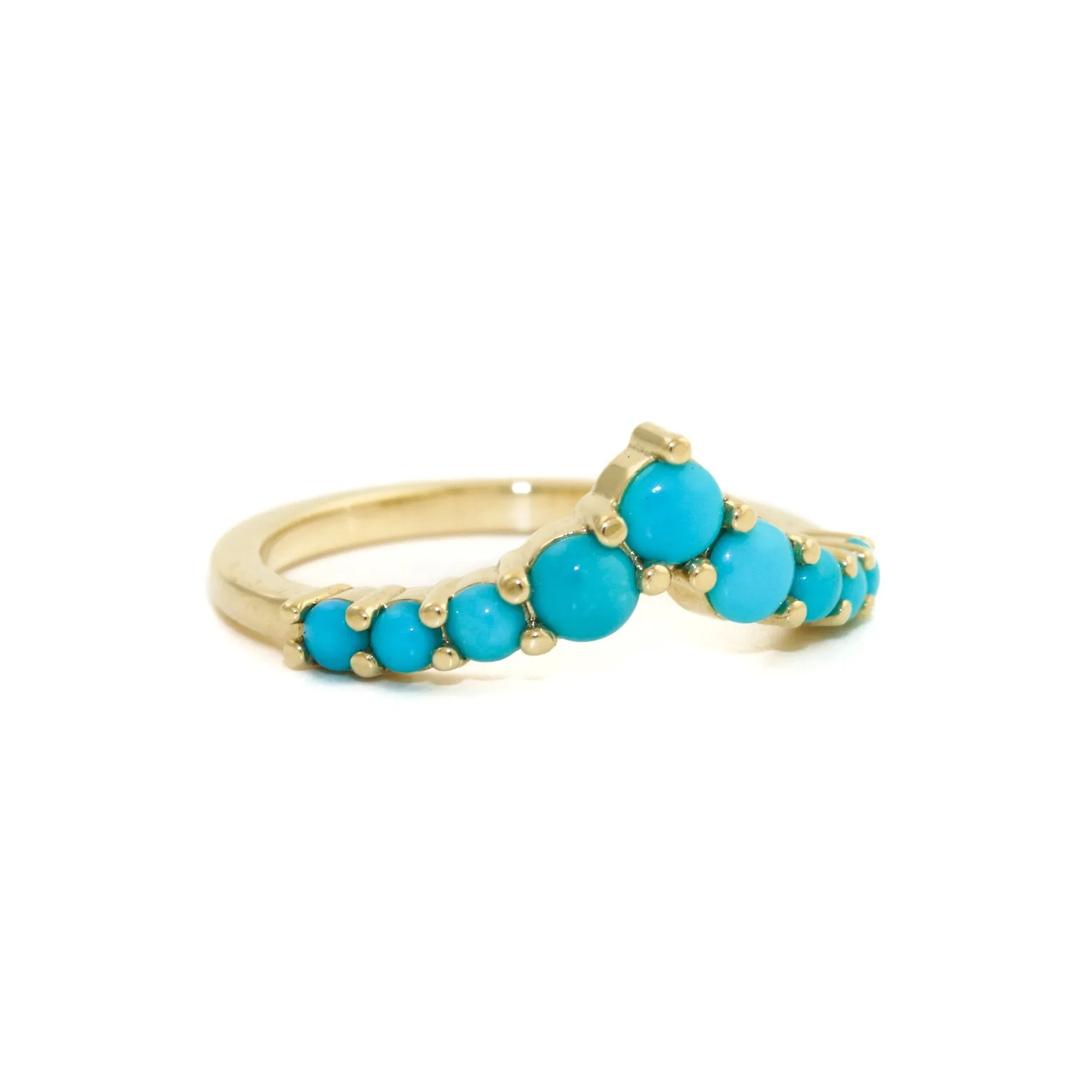 14K Gold Sleeping Beauty Turquoise Tiara Band