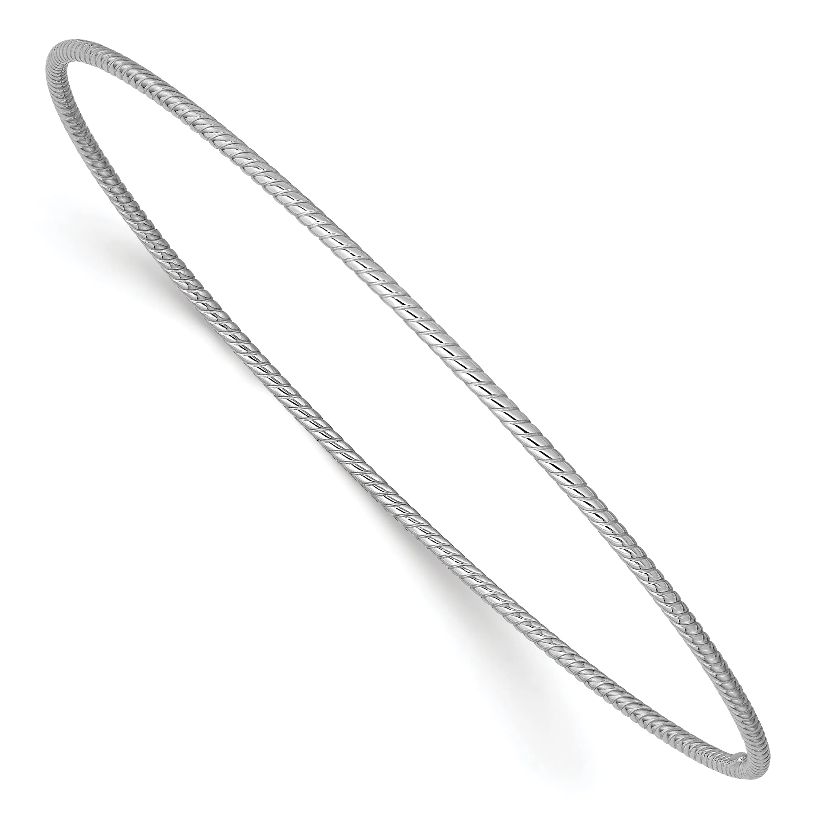 14kWhite Gold Twist Bangle Bracelet