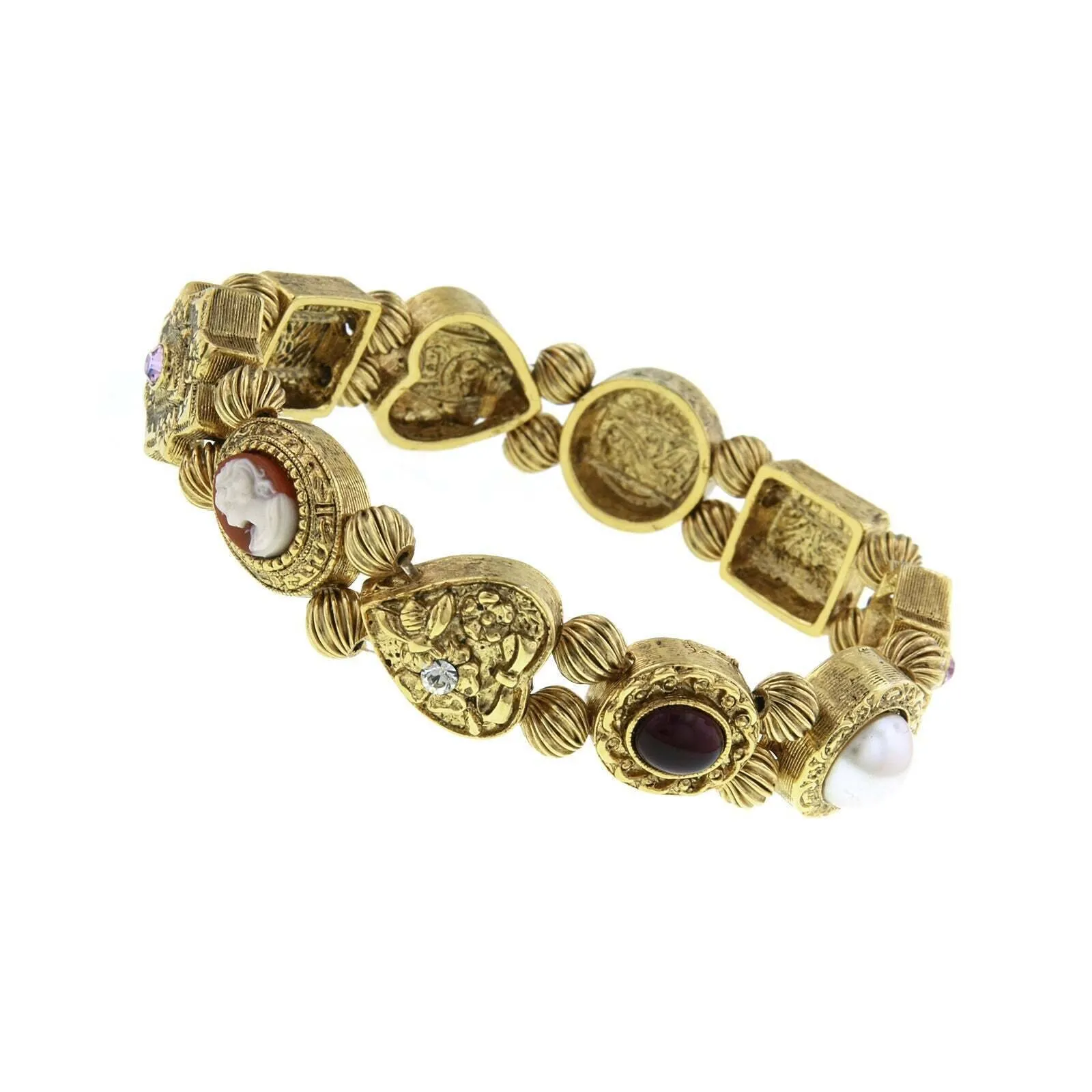 1928 Jewelry Cameo Charm Stretch Bracelet