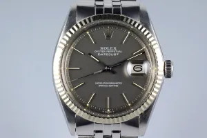 1972 Rolex DateJust 1601 Gray Dial with Box and Papers