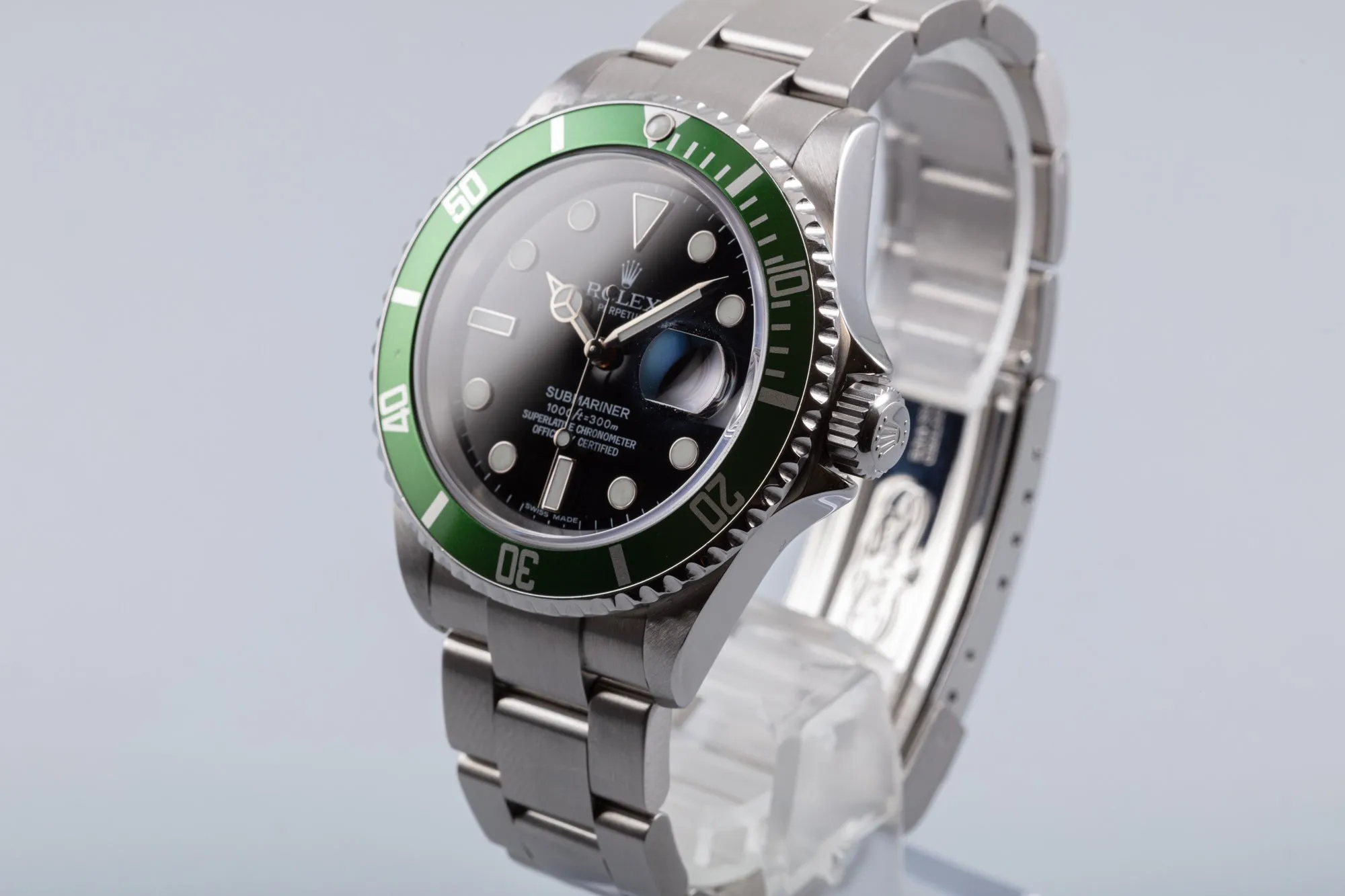 2007 Rolex Unpolished Green Anniversary Submariner 16610lv