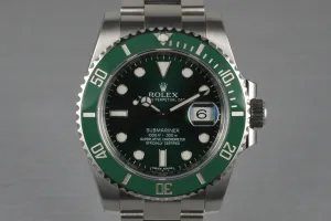 2012 Rolex Green Submariner 116610V with Box and Papers