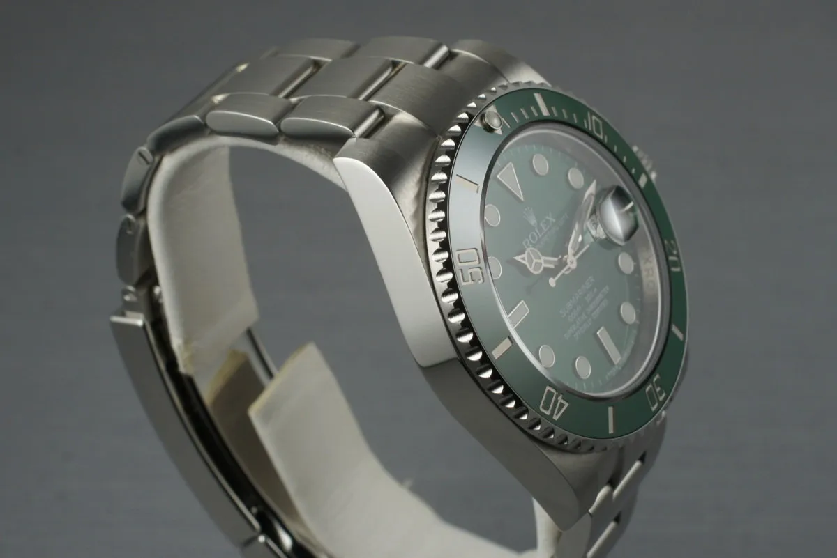 2012 Rolex Green Submariner 116610V with Box and Papers