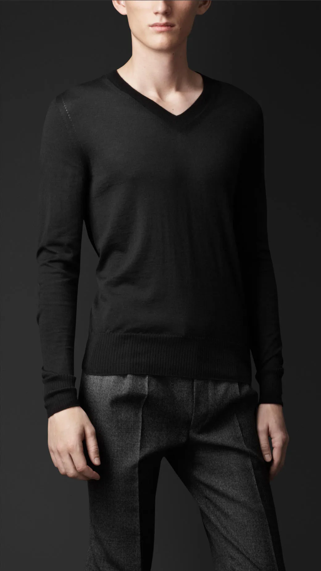 2013 Cashmere/Silk Sweater with Drop-Stitch Detailing