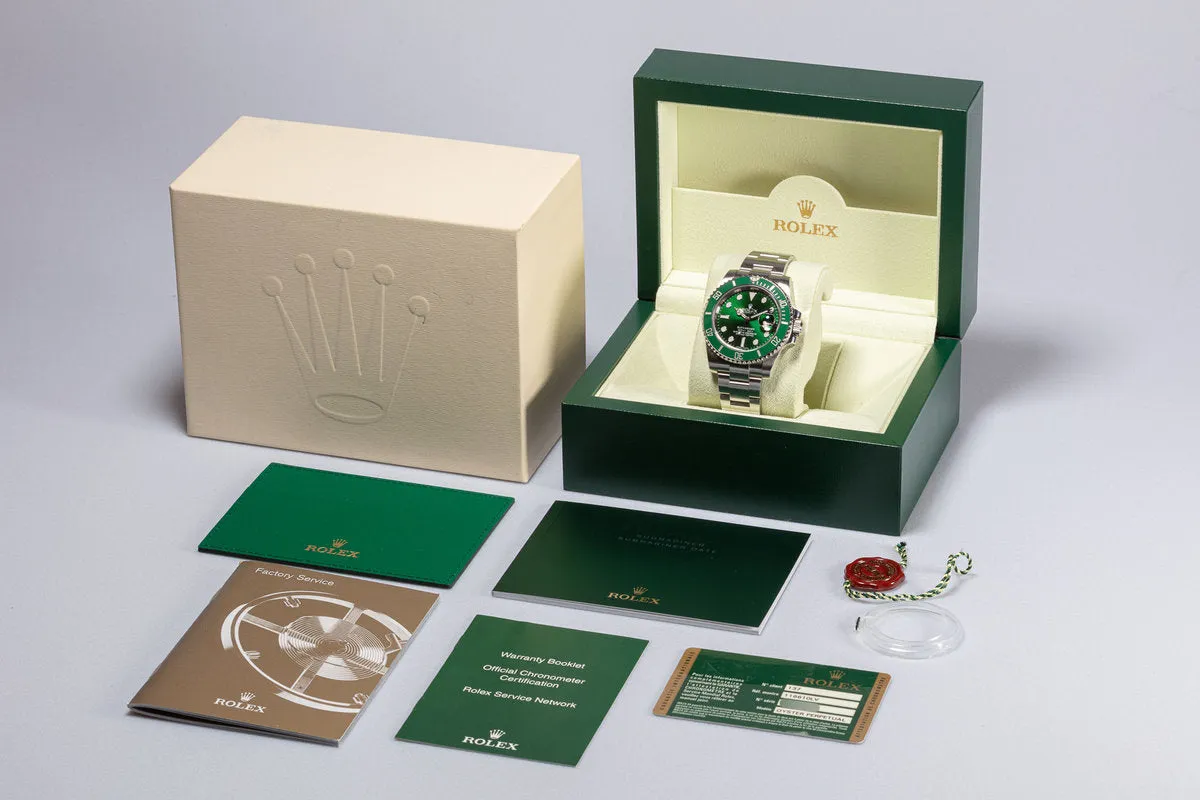 2013 Rolex Green Submariner 116610LV "Hulk" with Box and Card