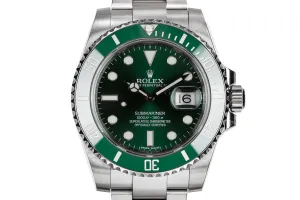 2014 Rolex Green Ceramic Submariner 116610LV "Hulk" with Box and Papers