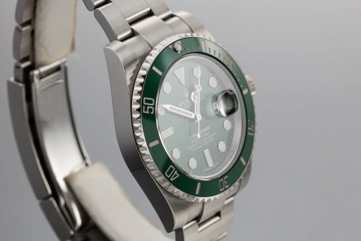 2018 Rolex Ceramic Green Submariner 116610LV "Hulk" with Box and Papers