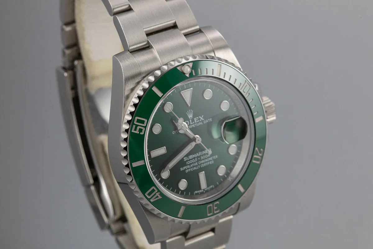 2019 Rolex Green Submariner 116610LV with Box and Papers