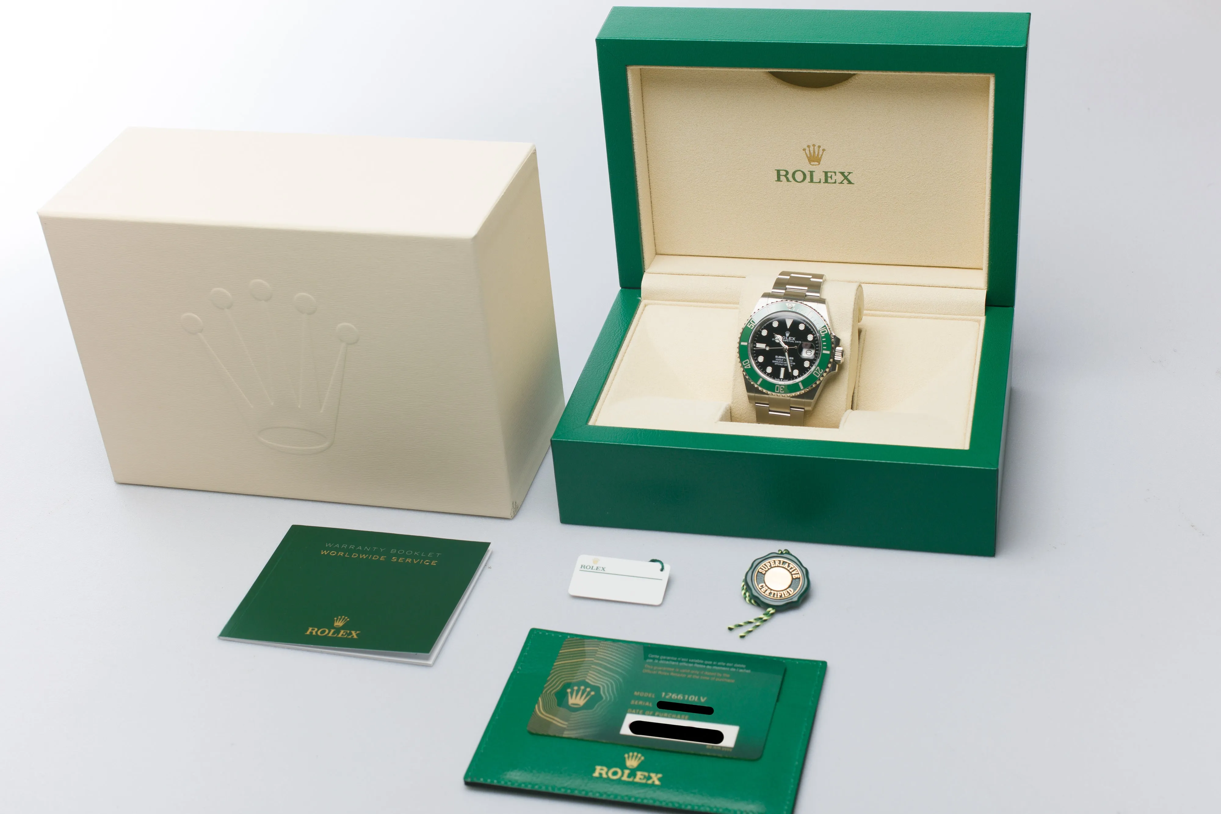 2021 Rolex Submariner 126610LV Green Bezel "Starbucks" with Box, Hangtags & Card