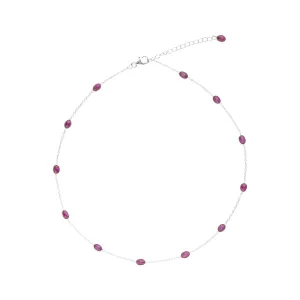 925 Sterling Silver Bracelet - Ruby 4mm