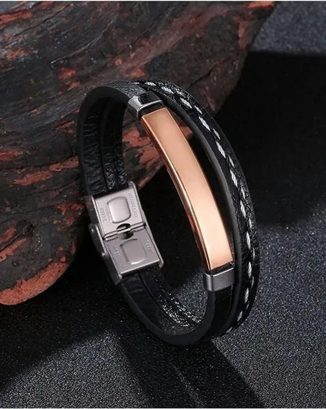 Adjustable Leather Bracelet For Men & Boy (Free Size)