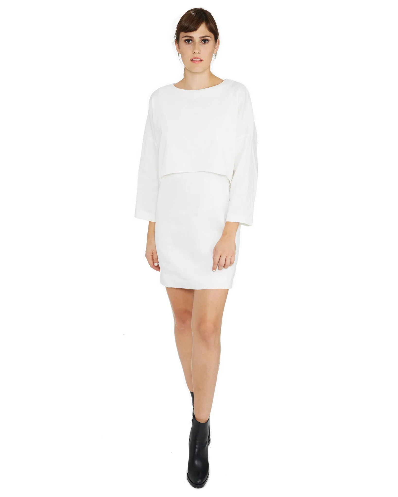 Apiece Apart Bi-Level Navona Dress | White. - FINAL SALE