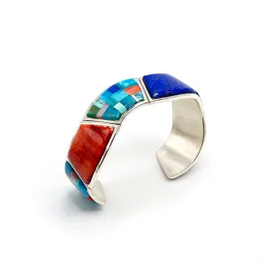 B G Mudd Zag w/ Patchwork Inlay Cuff Bracelet