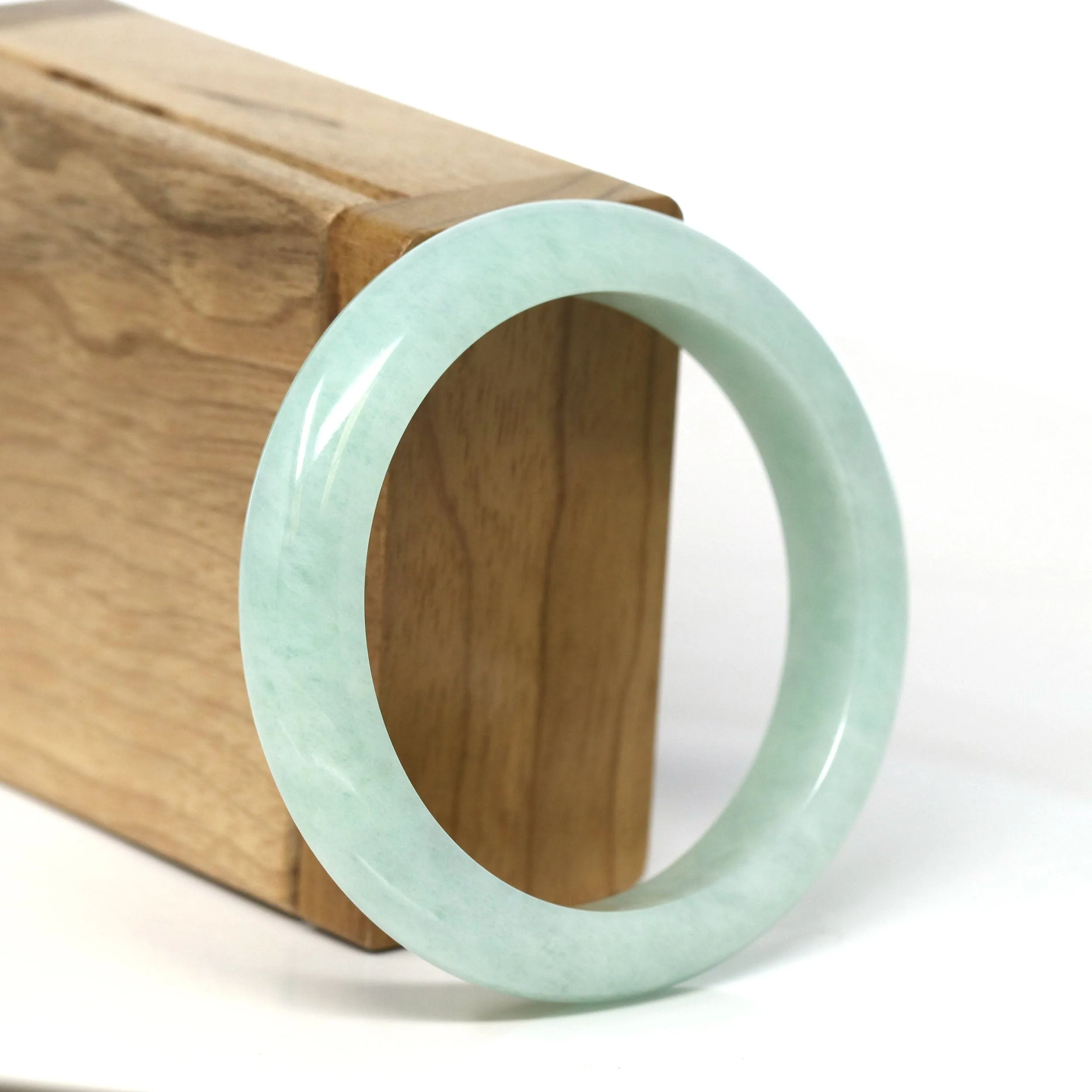 Baikalla Natural Burmese Apple Green Jadeite Jade Bangle Bracelet (54.57mm) #T302