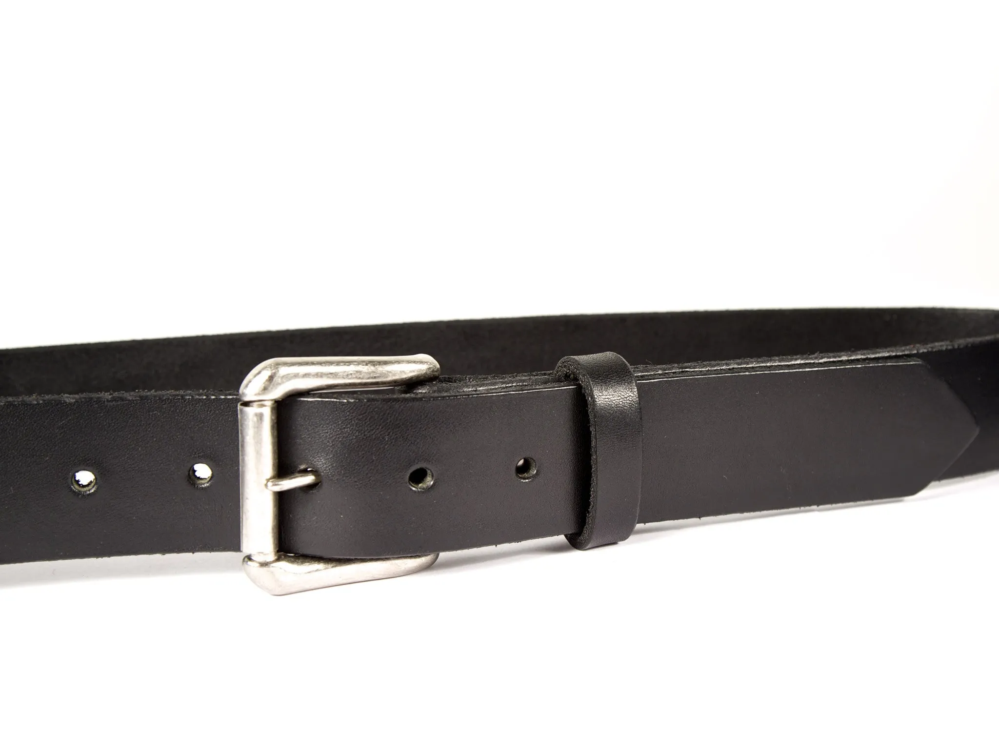 Black Latigo Leather Belt