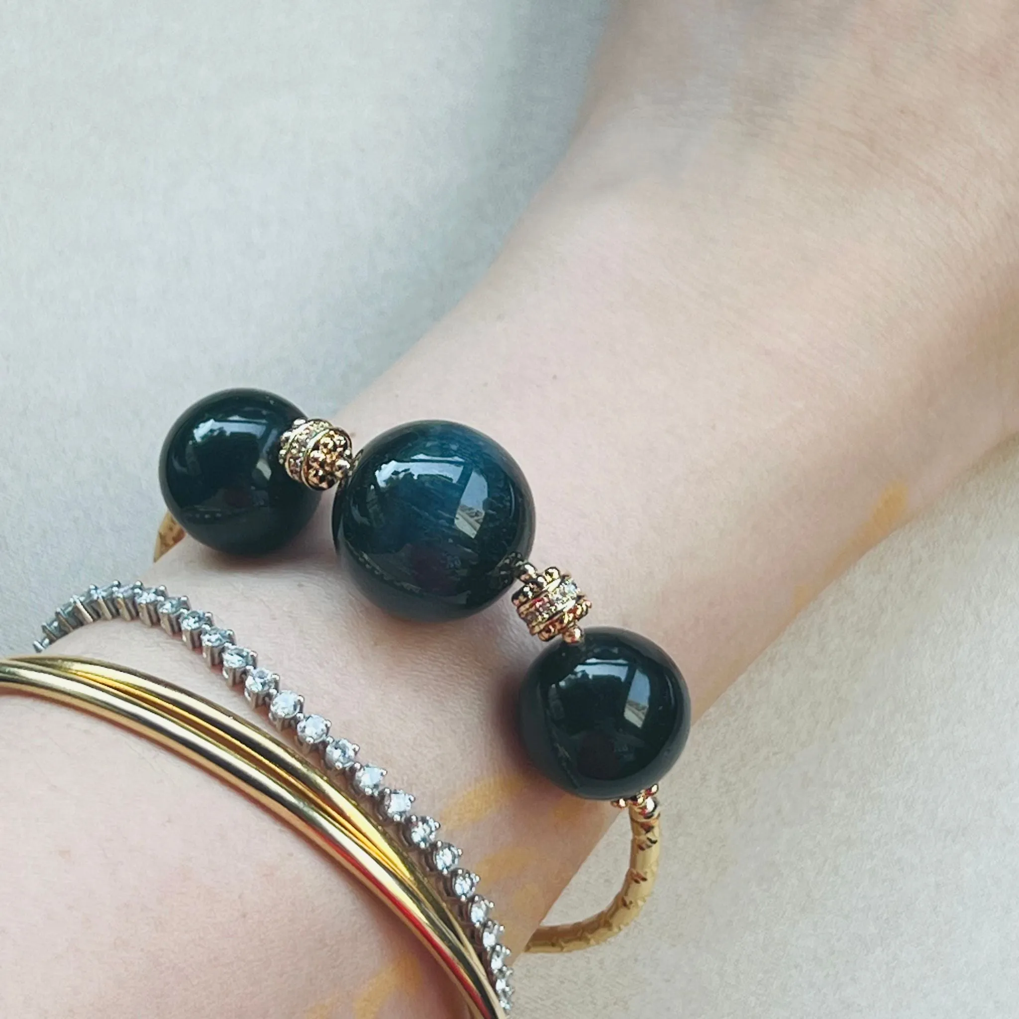 Blessed Black Tourmaline & Tigereye Diadem Bracelet