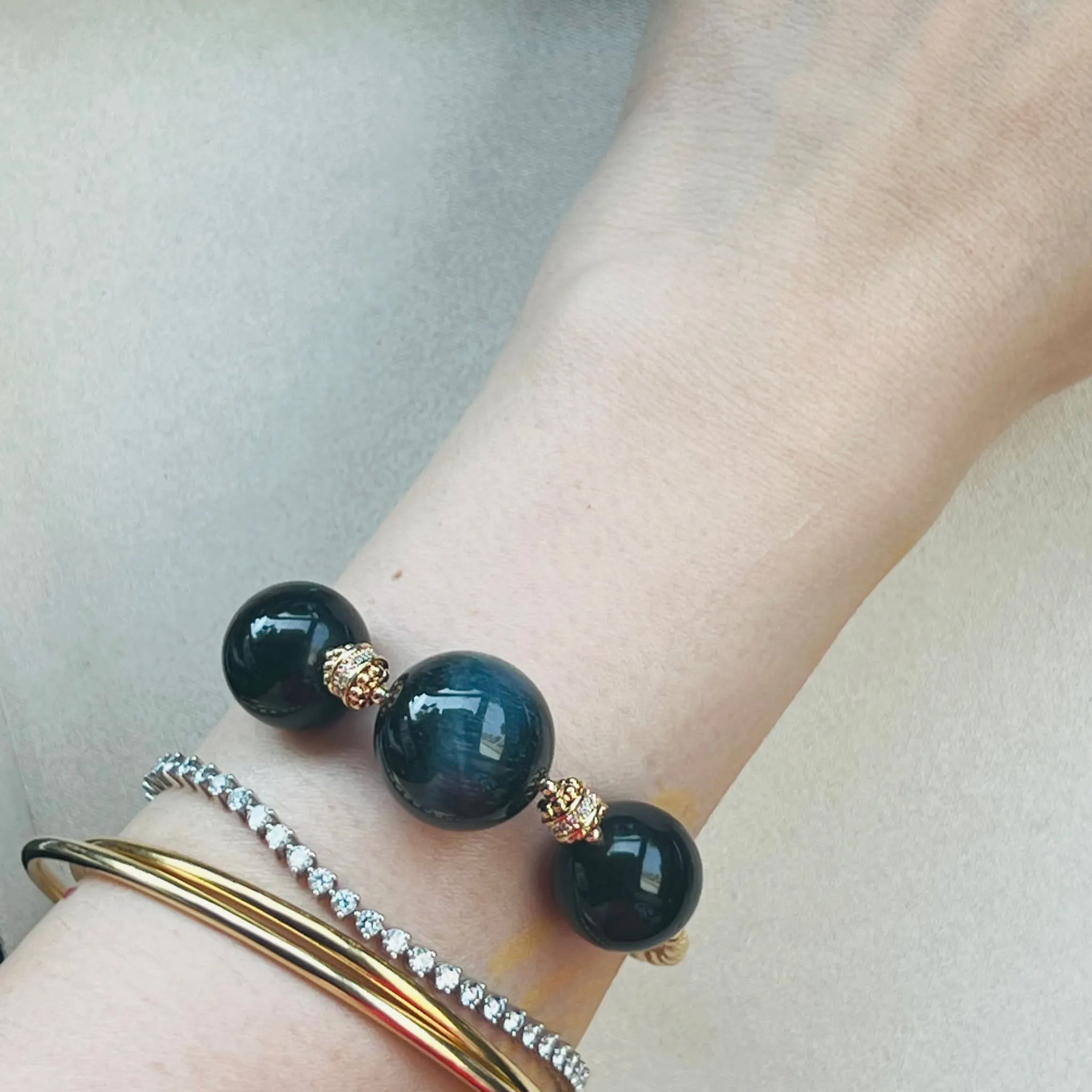 Blessed Black Tourmaline & Tigereye Diadem Bracelet