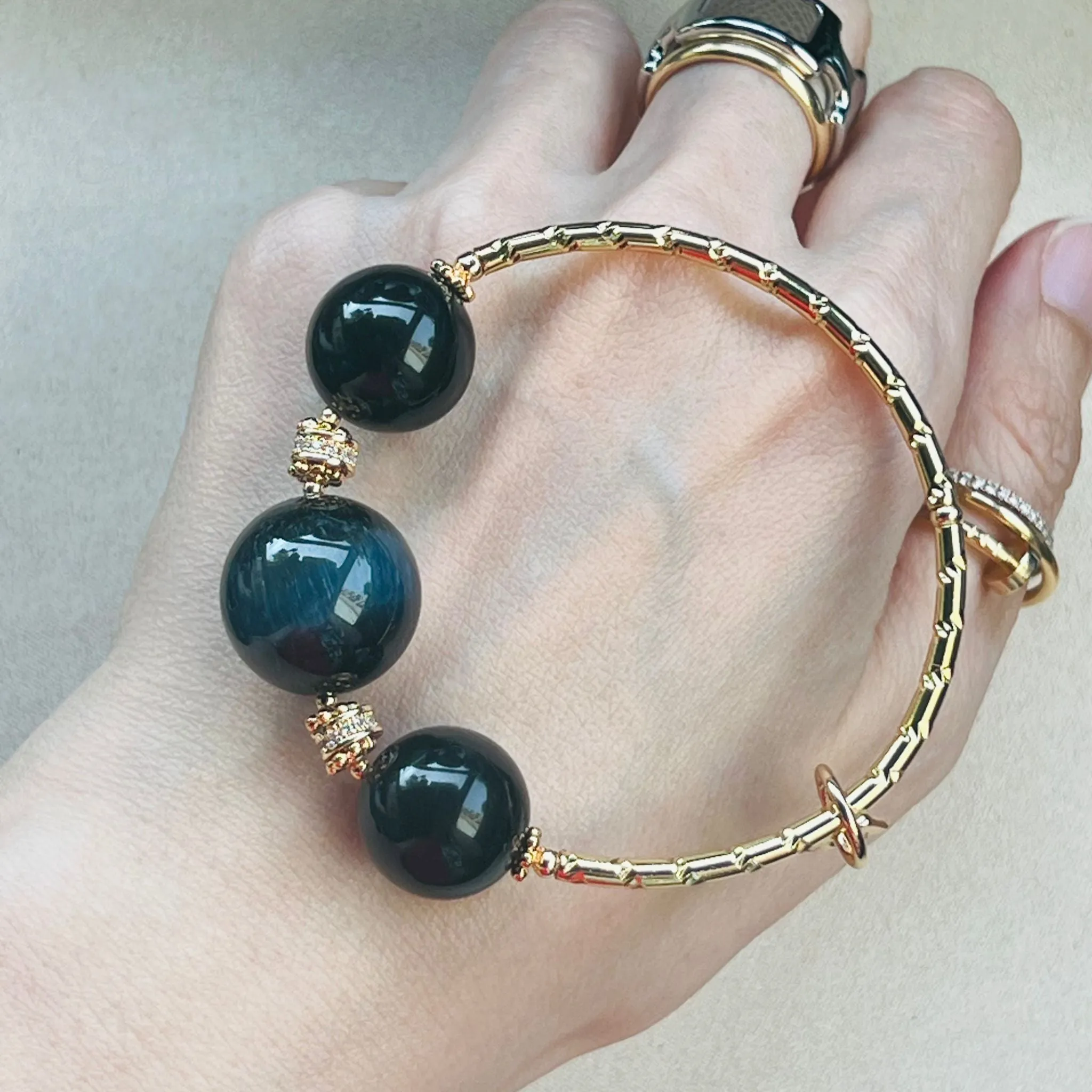 Blessed Black Tourmaline & Tigereye Diadem Bracelet