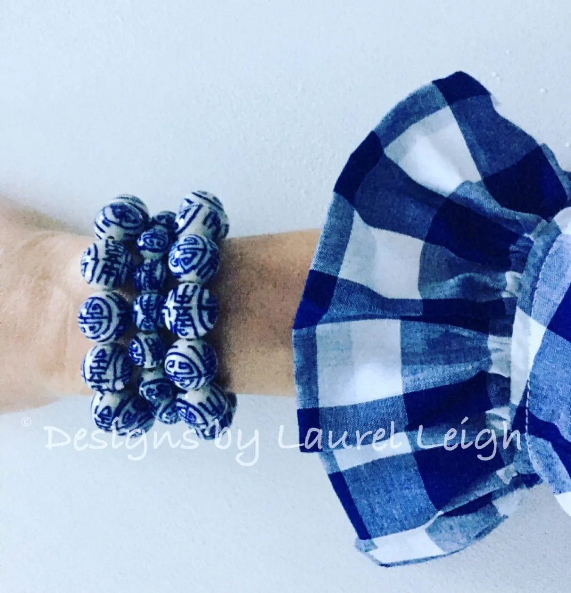 Blue & White Chinoiserie Longevity Bracelet