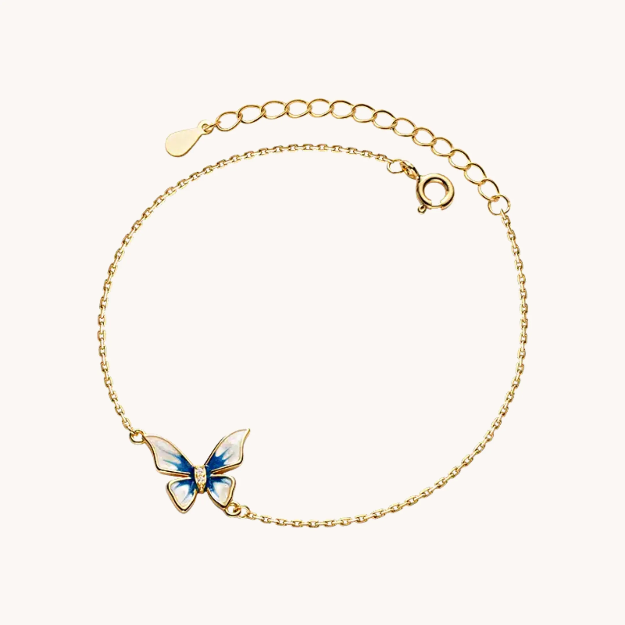 Blue Butterfly Gold Bracelet W.