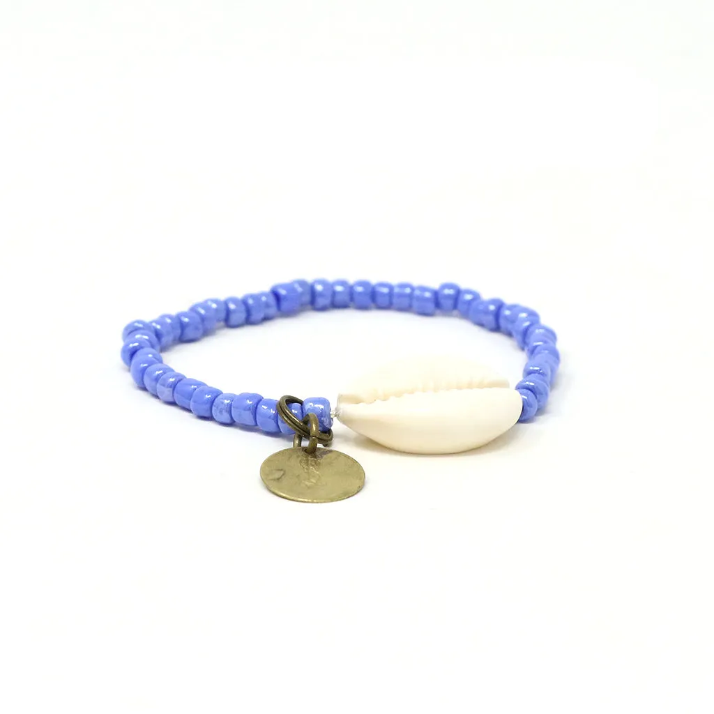 Blue Cowrie Shell Bracelet