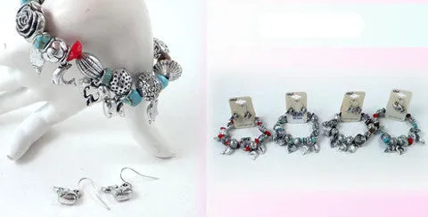 bracelet earring set with dolphin whale Case of 24