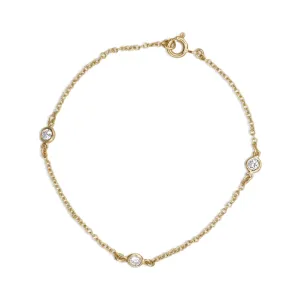 Brilliant Cut Diamond Bracelet -  18ct Yellow Gold