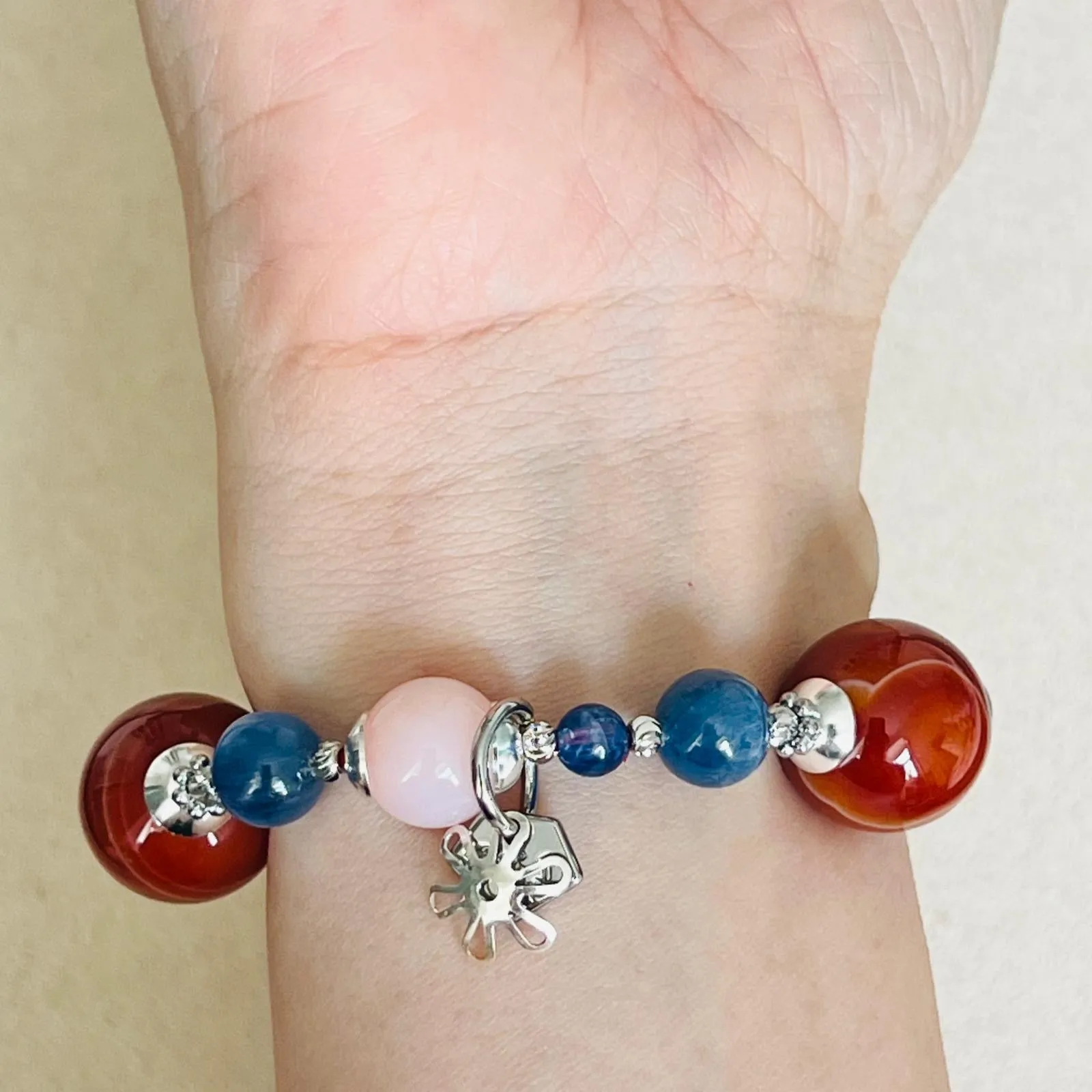 Carnelian, Pink Opal & Blue Kyanite Bracelet SHW