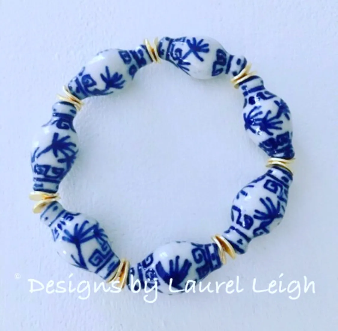 Chinoiserie Ginger Jar Bracelet - Royal Blue