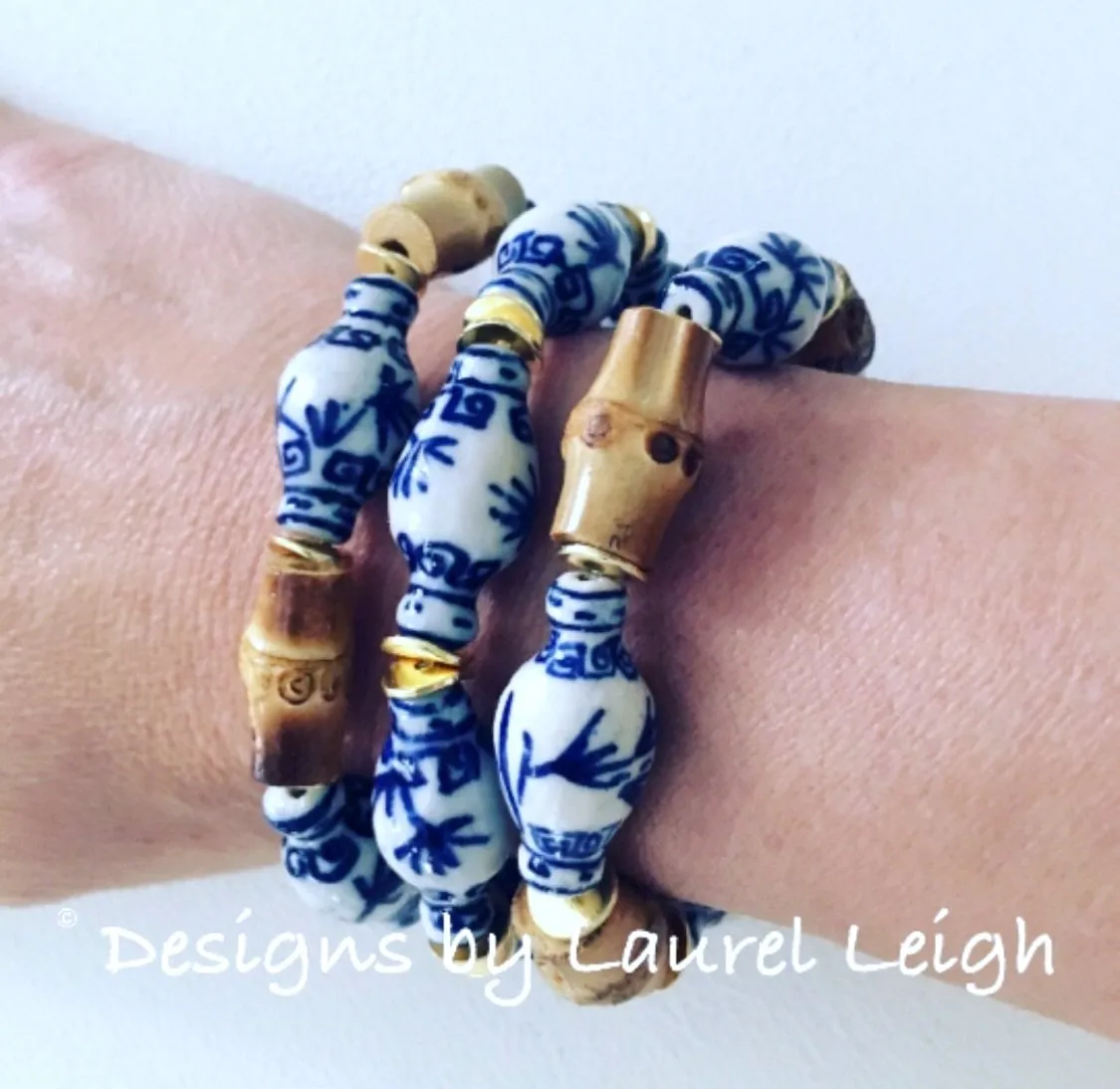 Chinoiserie Ginger Jar Bracelet - Royal Blue