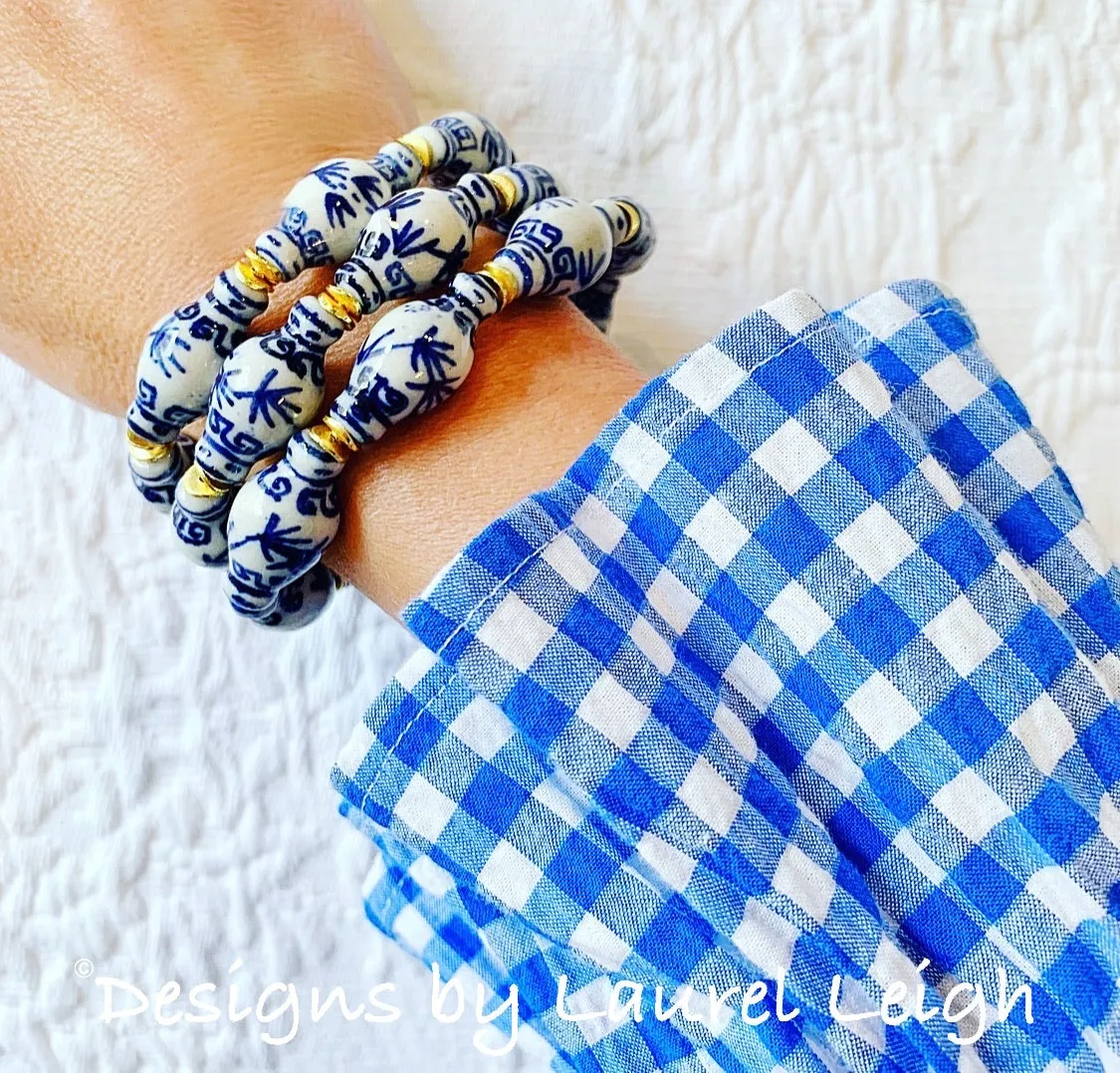 Chinoiserie Ginger Jar Bracelet - Royal Blue