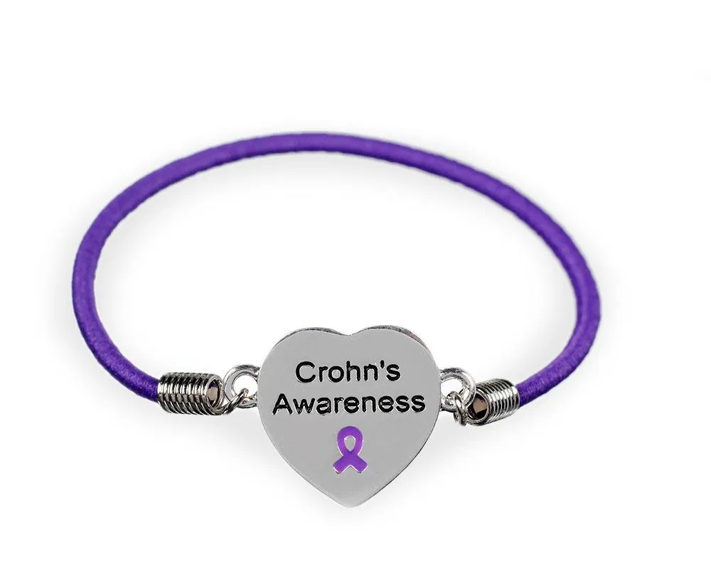 Crohn's Disease Awareness Heart Stretch Bracelets