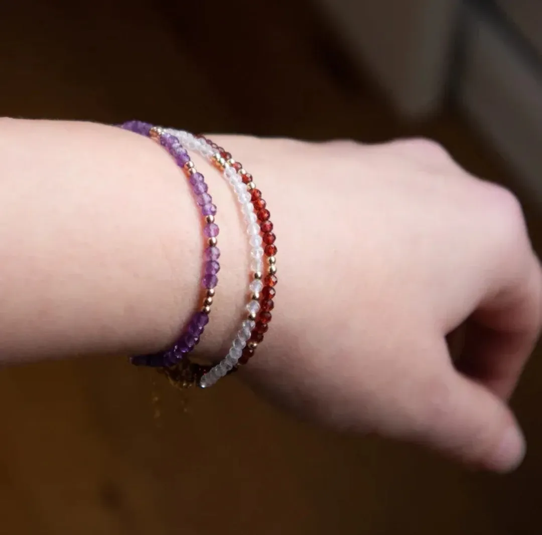 Dainty Red Pomegranate Garnet Gemstone Bracelet