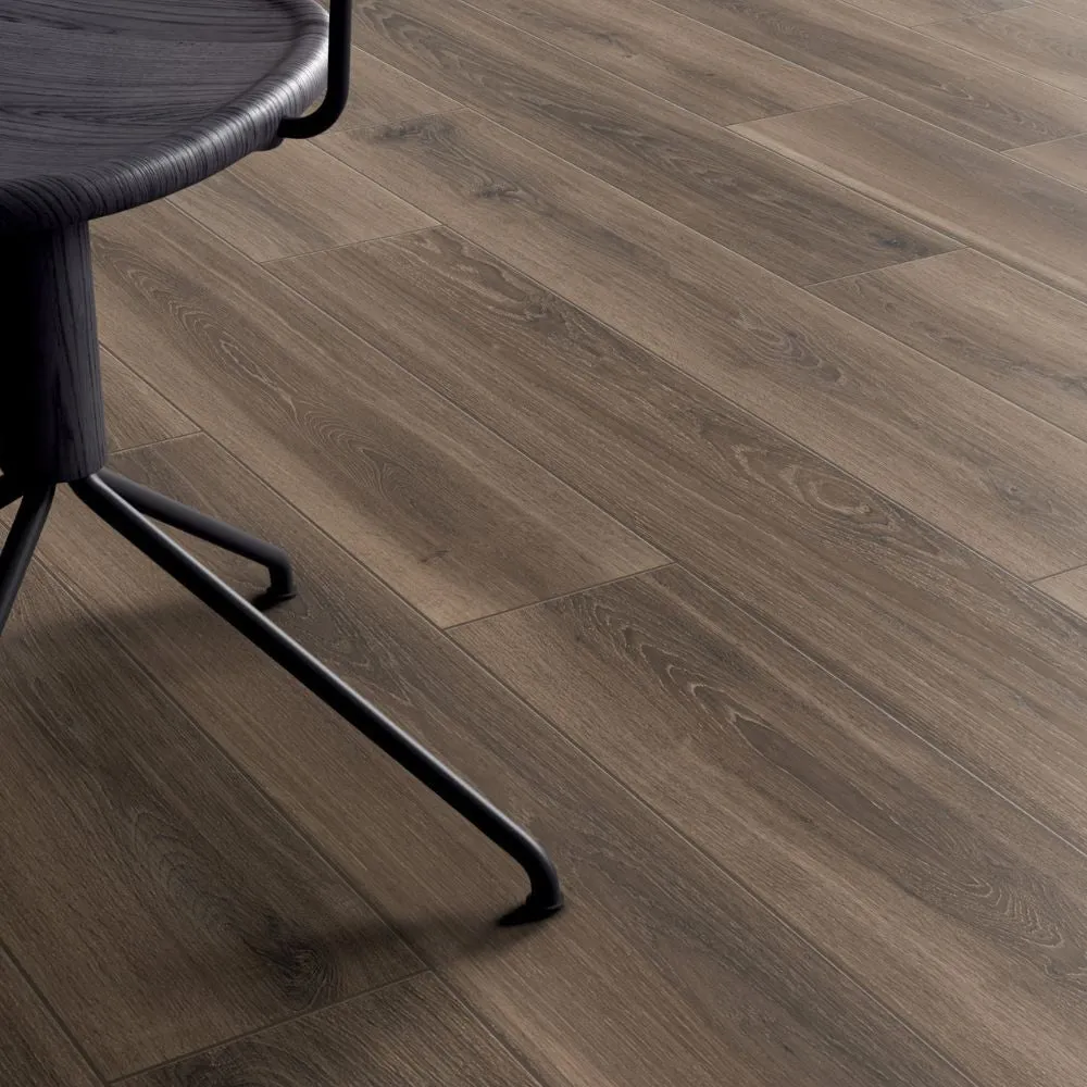 Dark Brown Wood Effect Tile