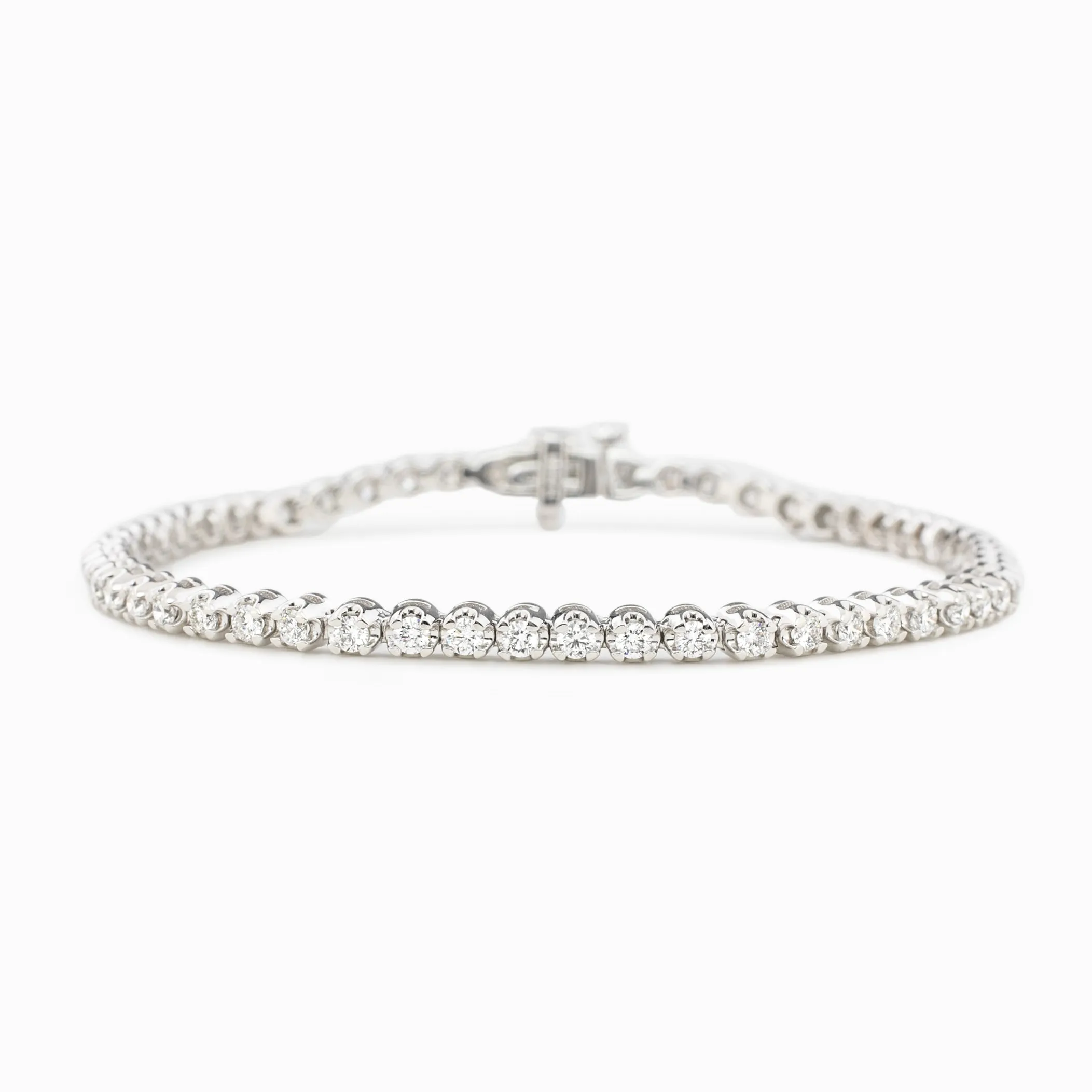 Diamond Illusion Tennis Bracelet 14k White Gold