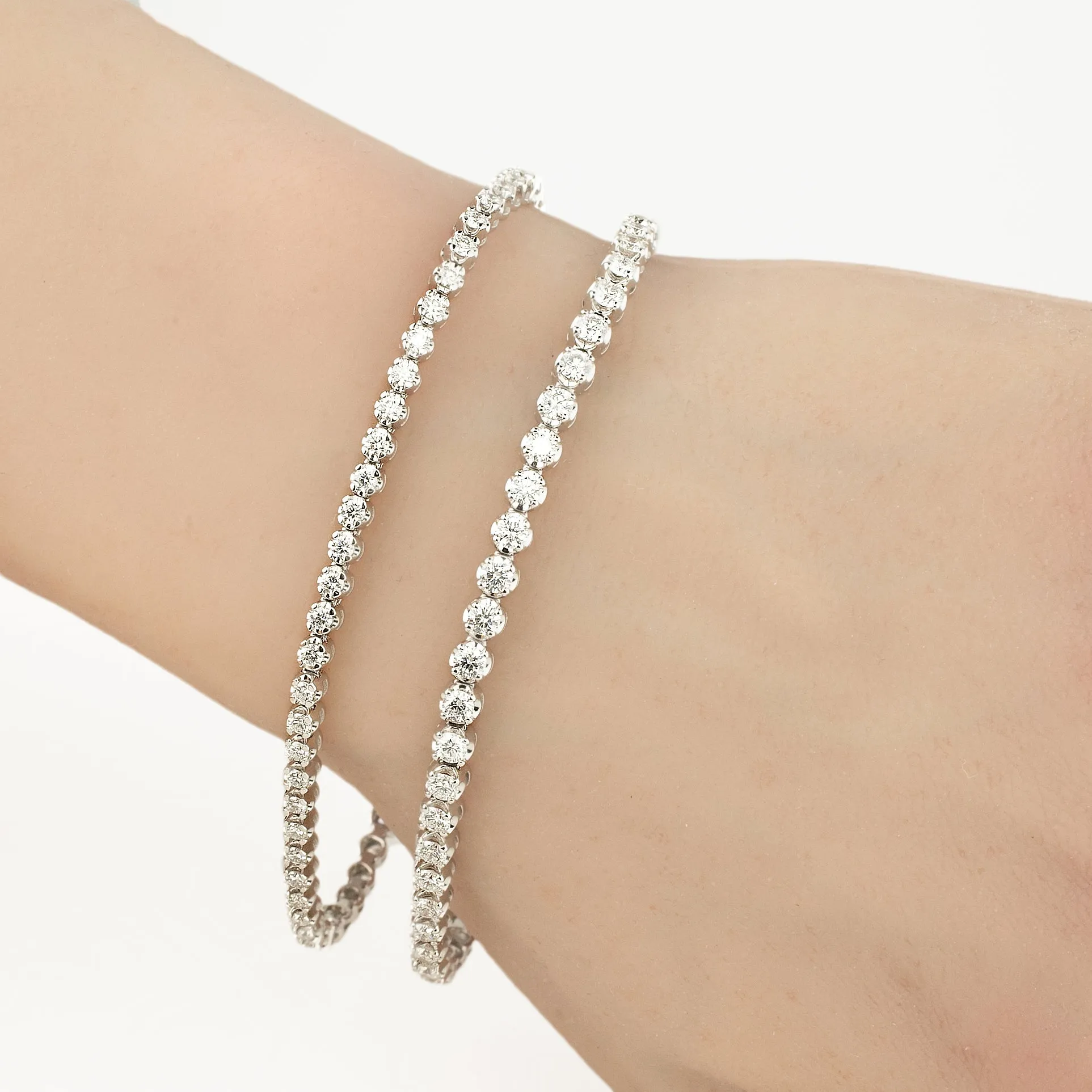 Diamond Illusion Tennis Bracelet 14k White Gold