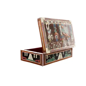 Egyptian Mother of Pearl Inlay Box Ancient Egyptian Pyramid Design