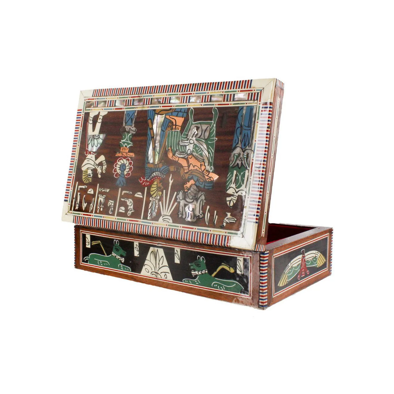 Egyptian Mother of Pearl Inlay Box Ancient Egyptian Pyramid Design