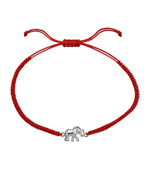 Elephant [RED] - 14K White Gold