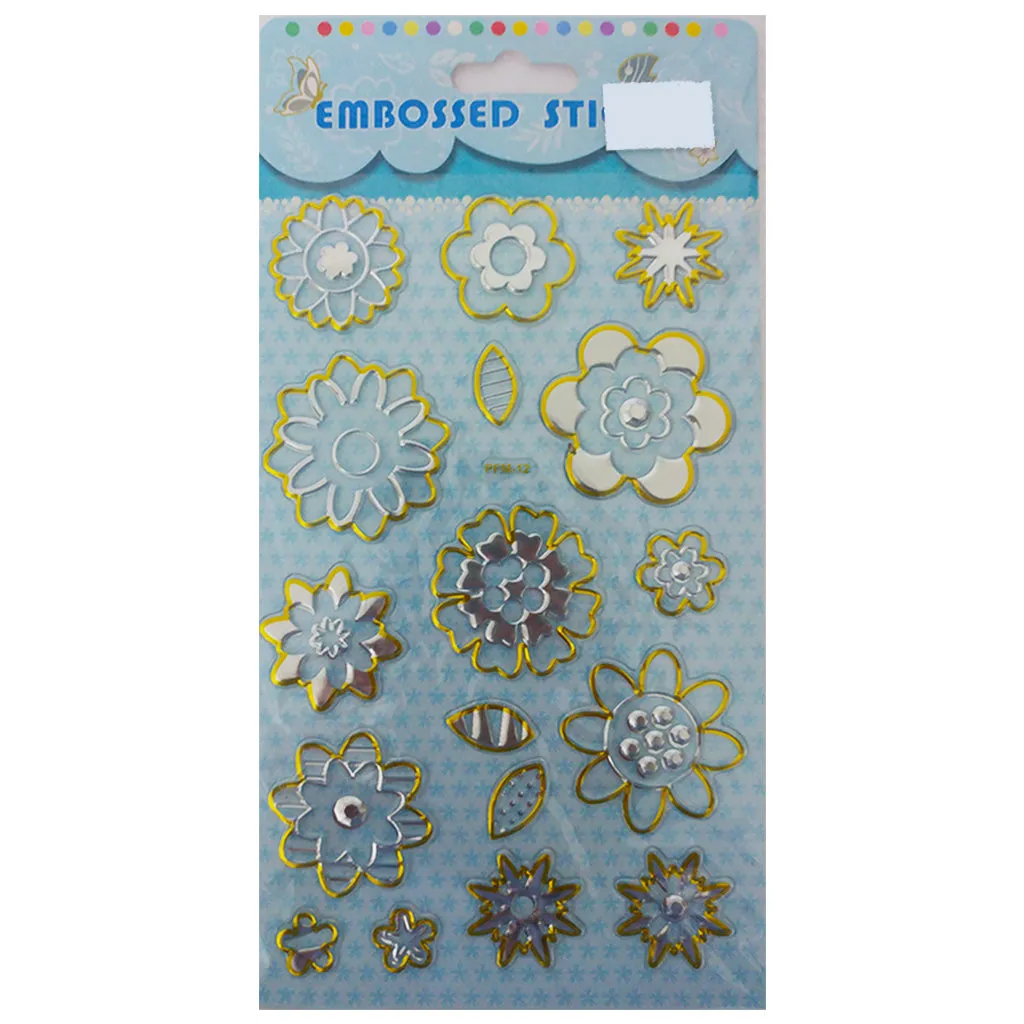 Embossed Stickers Flowers