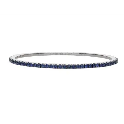 Extensible 18K White Gold Blue Sapphire Stretch Bracelet