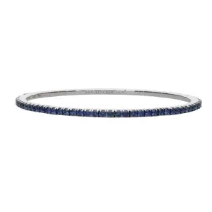 Extensible 18K White Gold Blue Sapphire Stretch Bracelet